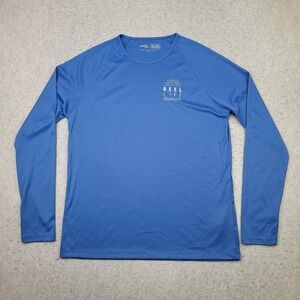 Reel Legends Fishing Shirt Womens XL Blue Long Sleeve Performance Sun Protection